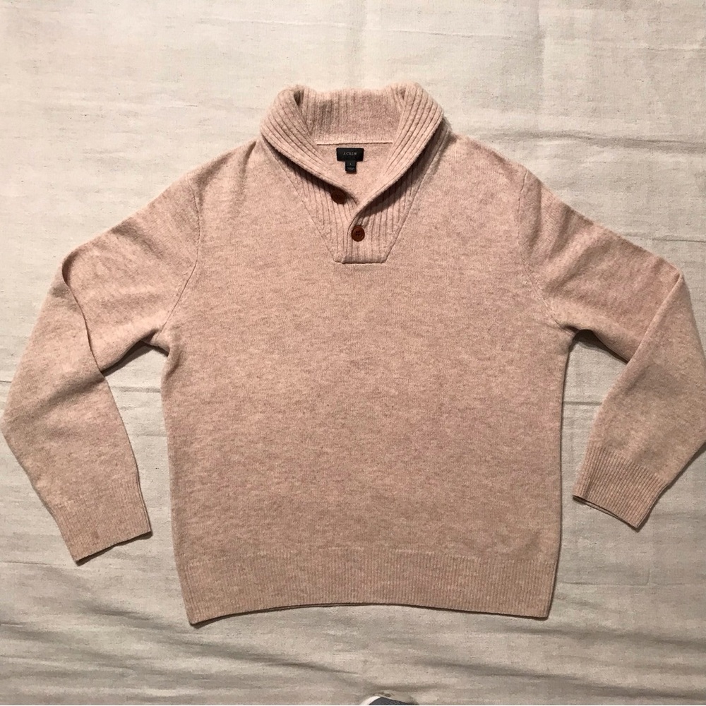 J Crew Lambswool Shawl Collar Sweater (L)